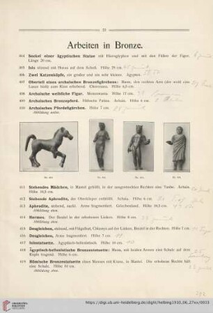 Arbeiten in Bronze (Nr. 404-451)