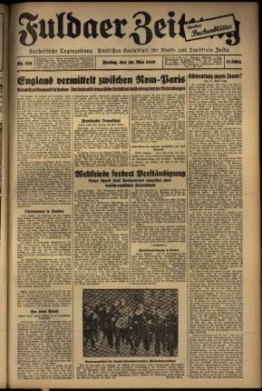 Ausgabe vom Freitag, den 20. Mai 1938.