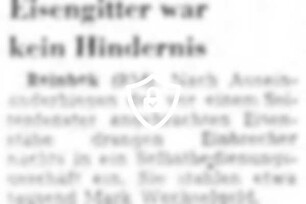 Eisengitter war kein Hindernis