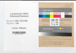 Entnazifizierung Wilhelm Lohne , geb. 12.12.1900 (Verkaeufer)