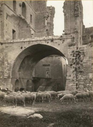 Provence. Montmajour, nordöstlich von Arles. Abtei (1100/1200). Blick in den Hof