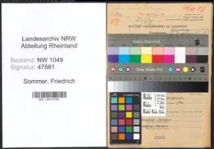 Entnazifizierung Friedrich Sommer , geb. 03.11.1886 (Lehrer)
