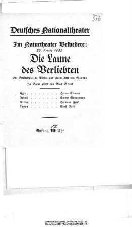 Die Laune des Verliebten