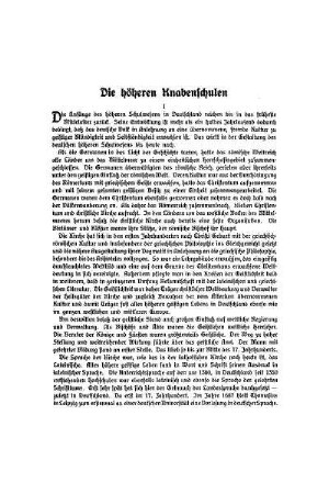 Die höheren Knabenschulen