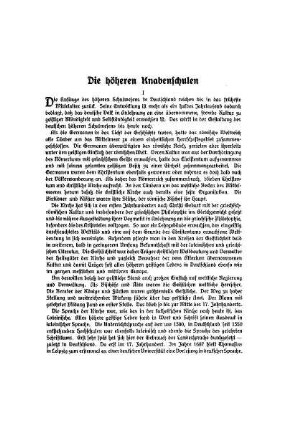 Die höheren Knabenschulen
