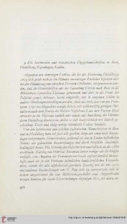 3. Die lateinischen und romanischen Handschriften