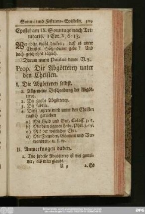 Epistel am IX. Sonntage nach Trinitatis. 1 Cor. X, 6 - 13.