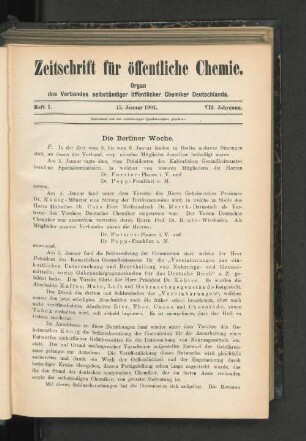 Heft I. 15. Januar 1901.