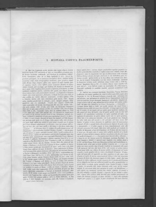I. Historia critica fragmentorum.