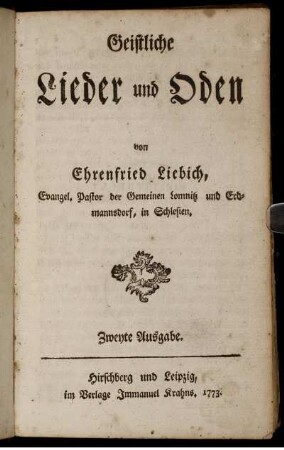 Geistliche Lieder und Oden