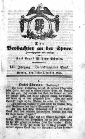 44. Stück, 31. Oktober 1853