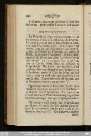 Des Prépositions.