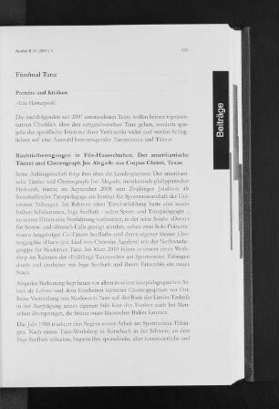Fünfmal Tanz