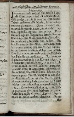 Ex Illustrissima Strasoldorom Prosapiae Insignes sago