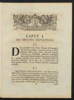 Caput I. De Origine Sepulturae
