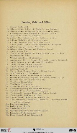 Juwelen, Gold und Silber (Nr. 1-60)