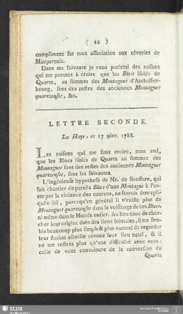 Lettre Seconde. La Haye, ce 17 9bre. 1788