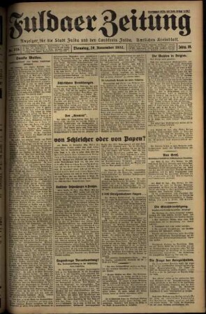 Ausgabe vom Dienstag, den 29. November 1932.