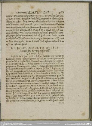 De Jureconsultis Qui Sub Alexandro Severo vixerunt, Caput LII.