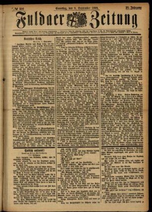 Ausgabe vom Samstag, den 09. September 1893.