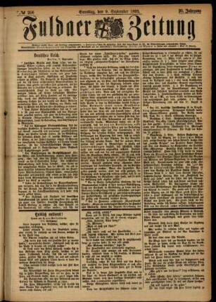 Ausgabe vom Samstag, den 09. September 1893.
