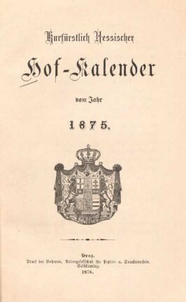 1875: Kurfürstlich-hessischer Hof-Kalender