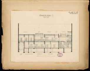 Landratsamt (Kreishaus), Prenzlau Monatskonkurrenz Mai 1883: Längsschnitt; Maßstabsleiste