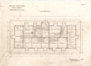 Fischer, Theodor; Marktredwitz; Baugenossenschaft Vereinigte Chamottfabrik, Wirtshaus - Grundriss DG