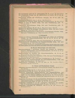 11. Chemie und Physikalische Chemie