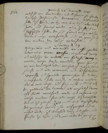 Paris 29. Dezember 1715 - 31. Januar 1716