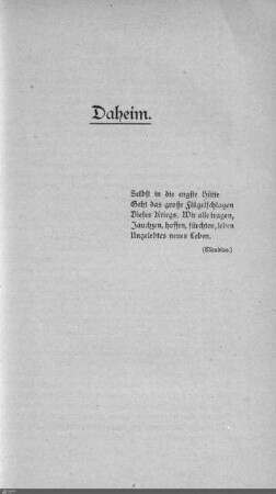 II. Daheim.