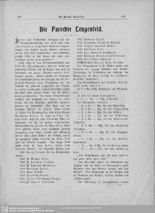Die Parochie Lengenfeld
