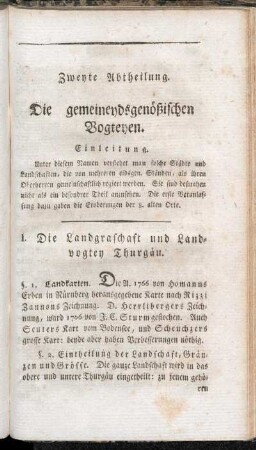 Zweyte Abtheilung. Die gemeineydsgenößischen Vogteyen.