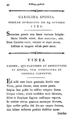 VINEA CARMEN, QVO EARVNDEM ET AMOENITATES ET HOSTES, TVM VITICVLTVRA ET VINDEMIA CANVNTVR.