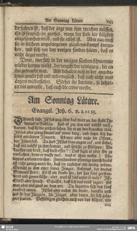 Am Sonntag Lätare. Evangel. Joh. 6. v. 1-15