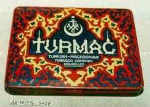 Blechdose für 50 Stück "TURMAC TURKISH-MACEDONIAN TOBACCO COMPANY BRUXELLES"