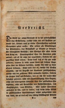 Vertheidigung der Kritischen Briefe an Herrn Emanuel Kant über seine Kritik der reinen Vernunft vornehmlich gegen die Bornischen Angriffe