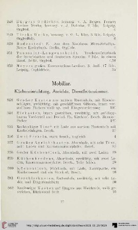 Mobiliar (Nr. 353-375)