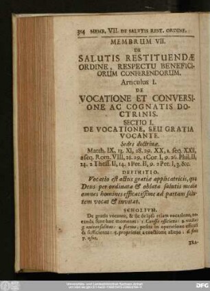 Articulus I. De Vocatione Et Conversione Ac Cognatis Doctrinis.