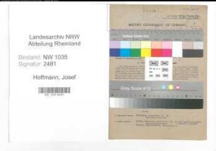 Entnazifizierung Josef Hoffmann , geb. 26.03.1886 (Oberingenieur)