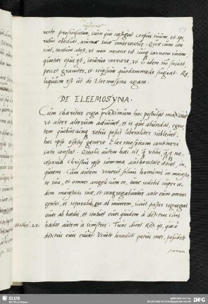 DE ELEEMOSYNA.