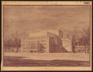 Friedrich-Theater, Dessau: Perspektivische Ansicht von Standpunkt A (siehe Inv.Nr. 5295)
