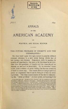 The annals of the American Academy of Political and Social Science, 5