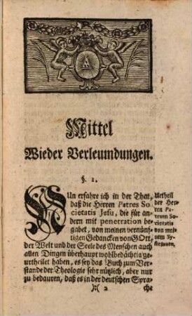 Christian Wolffens, K.P.H.R. und P.P.O. Sicheres Mittel Wieder Ungegründete Verleumdungen : Wie Denselben am besten Abzuhelffen