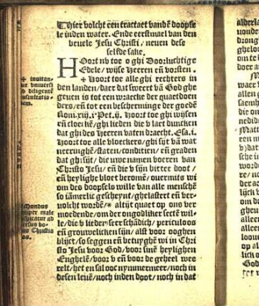 Hier volcht een tractact vande doopse le inden water. [...]