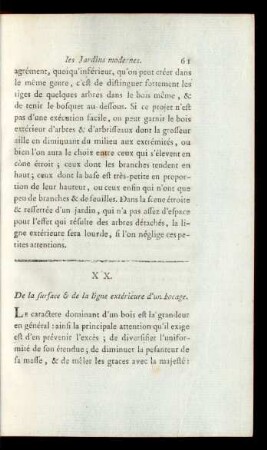 XX. De la surface & de la ligne extérieure d'un bocage.