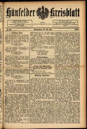 Ausgabe vom Donnerstag, den 22. Juli 1897.