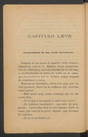Capítulo LXVII - Consecuencia de una tarde borrascosa.
