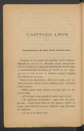 Capítulo LXVII - Consecuencia de una tarde borrascosa.