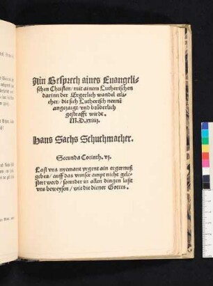 Ain Gesprech aines Evangelischen Christen/ mit ainem Lutherischen ... [Titelblatt]